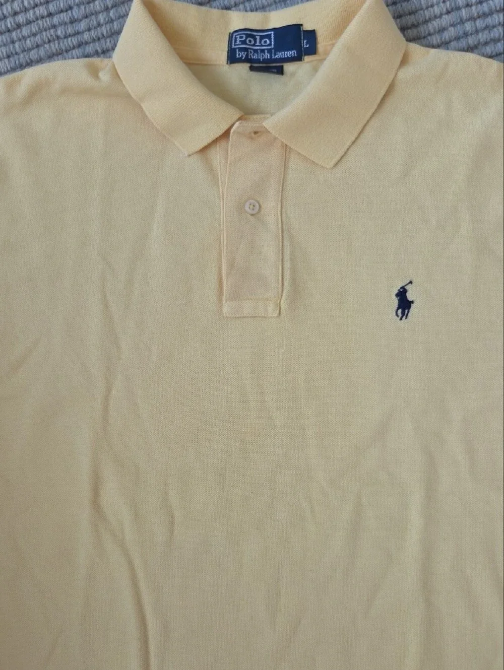 Ralph Lauren Yellow Polo with Navy Pony, L